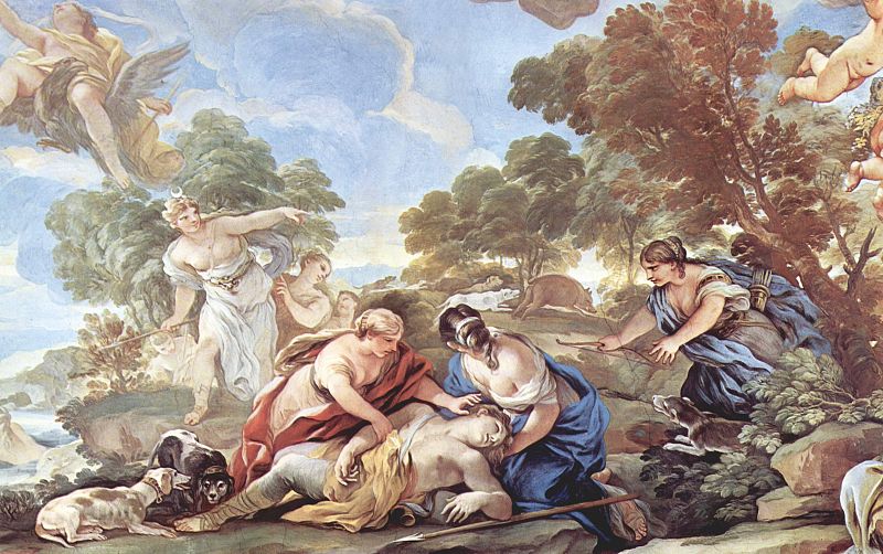 La muerte de Adonis, Luca Giordano, Palacio Medici-Ricardi (Florencia)